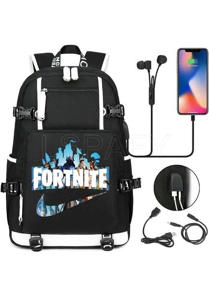 25 Fortnites Çok Fonksiyonlu USB Şarj Sırt Çantası Moda Sırt Çantası Okul Erkek Sırt Çantası Yüksek Kapasiteli Su Geçirmez Seyahat Çantası (Yurt Dışından) fiyatları