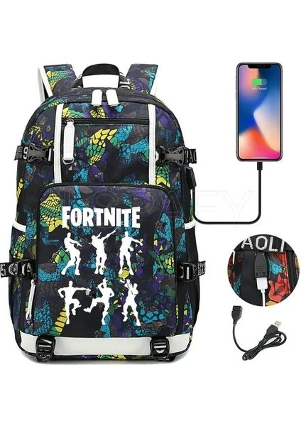 25 Fortnites Çok Fonksiyonlu USB Şarj Sırt Çantası Moda Sırt Çantası Okul Erkek Sırt Çantası Yüksek Kapasiteli Su Geçirmez Seyahat Çantası (Yurt Dışından) indirimleri