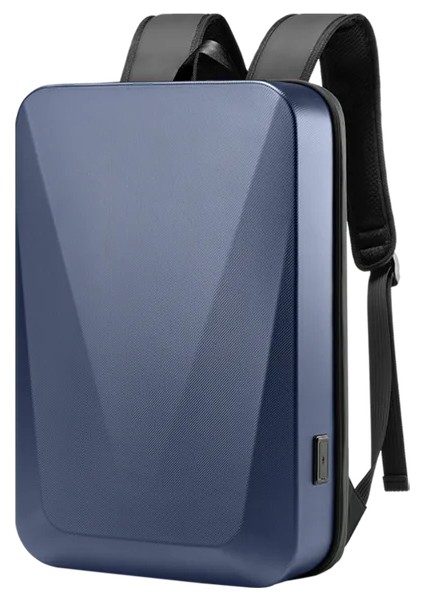 Mavi Erkekler Seyahat Dijital Sırt Çantası 16 Inç Iş Anti Hırsızlık Dizüstü Sırt Çantası Eva Sert Kabuk USB Şarj Su Geçirmez Okul Sırt Çantası (Yurt Dışından)