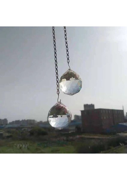 2 Adet Şeffaf Kristal Poligon Top Delikli Asılı Handelier Boncuk Dekoratif Atmosfer Kristal Top Optik Cam (Yurt Dışından) modelleri