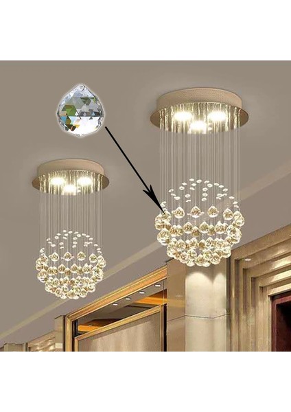 2 Adet Şeffaf Kristal Poligon Top Delikli Asılı Handelier Boncuk Dekoratif Atmosfer Kristal Top Optik Cam (Yurt Dışından) fırsatları