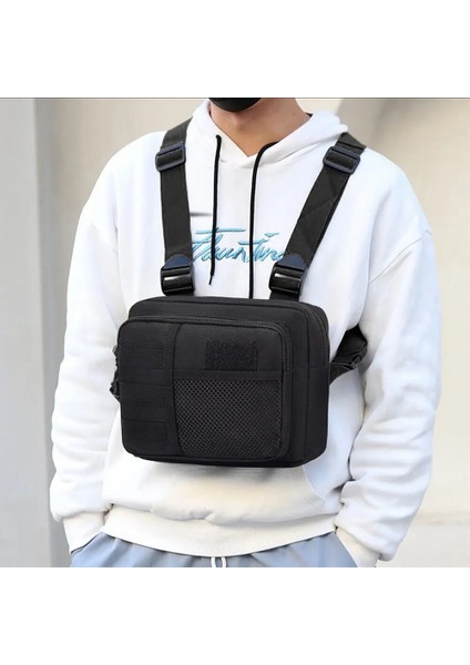 Gri Taktik Göğüs Çantası Spor Koşu Atleti Çantası Kamuflaj Fonksiyonel Sırt Çantası Trendy Rahat Yelek Erkekler Göğüs Asılı Kamuflaj Çanta (Yurt Dışından) fırsatları