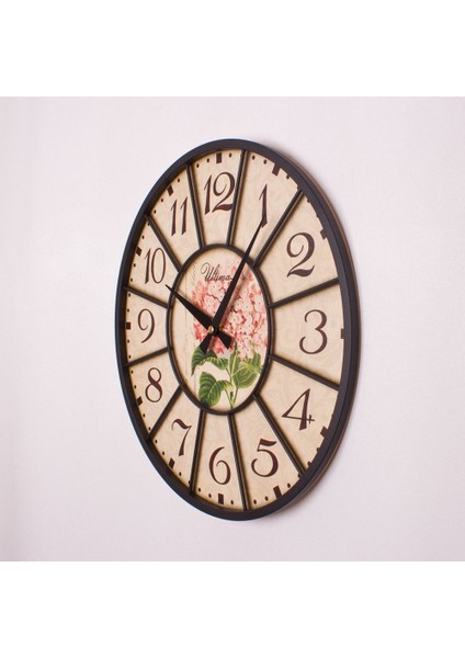 Ferforje Küçük Boy Pembe Çiçekli Duvar Saati fiyatları