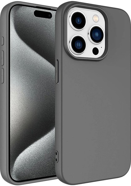 Iphone 15 Pro Uyumlu Içi Kadife Süet Yumuşak Liquid Silikon Lansman Telefon Kılıfı