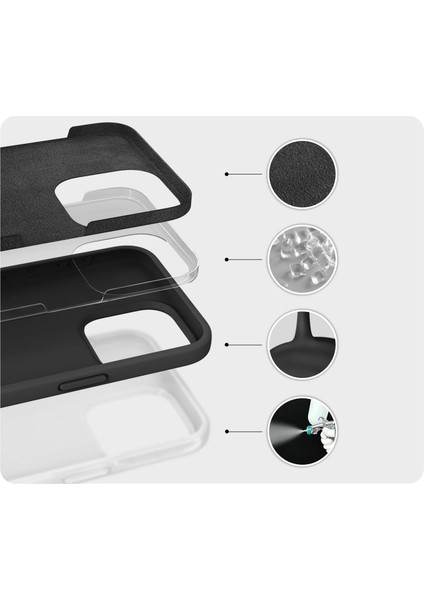 Iphone 15 Pro Uyumlu Içi Kadife Süet Yumuşak Liquid Silikon Lansman Telefon Kılıfı modelleri
