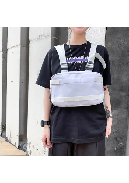 Beyaz Göğüs Çantası Hip Hop Erkek Yelek Sırt Çantası Unisex Taktik Paket Oxford Seyahat Spor Göğüs Çantası Bisiklet Sürme Çanta Erkekler Taktik Çanta (Yurt Dışından) modelleri