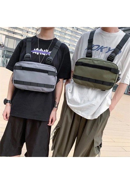 Beyaz Göğüs Çantası Hip Hop Erkek Yelek Sırt Çantası Unisex Taktik Paket Oxford Seyahat Spor Göğüs Çantası Bisiklet Sürme Çanta Erkekler Taktik Çanta (Yurt Dışından) fırsatları