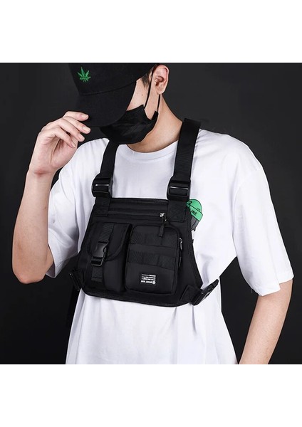 Koyu Mavi 32CMX23CMX4CM Göğüs Çantası Hip Hop Streetweet Büyük Kapasiteli Bel Çantası Unisex Spor Rahat Yelek Çanta Erkekler Için Çok Cep Taktik Yelek Sırt Çantası (Yurt Dışından) fiyatları