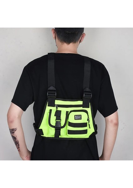 Koyu Mavi 32CMX23CMX4CM Göğüs Çantası Hip Hop Streetweet Büyük Kapasiteli Bel Çantası Unisex Spor Rahat Yelek Çanta Erkekler Için Çok Cep Taktik Yelek Sırt Çantası (Yurt Dışından) fırsatları