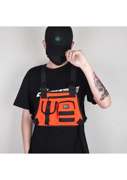 Koyu Mavi 32CMX23CMX4CM Göğüs Çantası Hip Hop Streetweet Büyük Kapasiteli Bel Çantası Unisex Spor Rahat Yelek Çanta Erkekler Için Çok Cep Taktik Yelek Sırt Çantası (Yurt Dışından) indirimleri