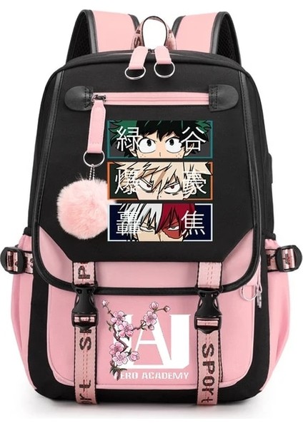 Stil 4 USB Şarj Sırt Çantası My Hero Academia Shoto Todoroki Bakugou Deku Okul Genç Kızlar Için Anime Sırt Çantaları Kabarık Top Sırt Çantası (Yurt Dışından)