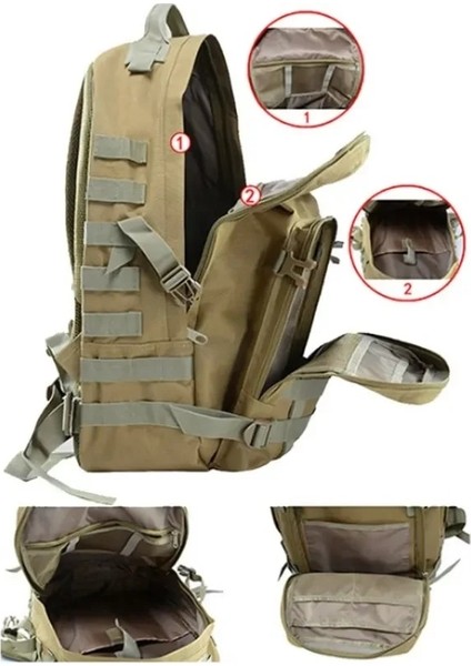 Gösterildiği Gibi Erkek Kamp Sırt Çantası Su Geçirmez Trekking Balıkçılık Avcılık Dağcılık 3 P Spor Çantası Askeri Taktik Ordu Sırt Çantaları Mochila (Yurt Dışından)