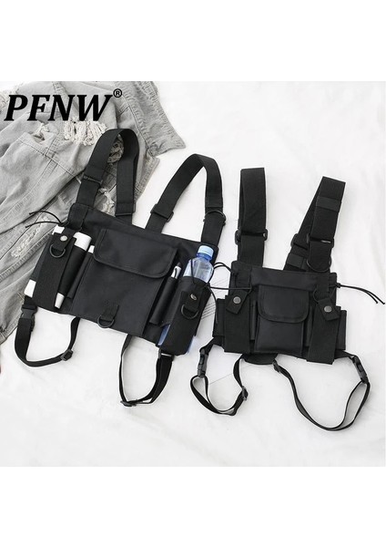 Küçük Boyutlu Pfnw Yeni Trendy Marka Yelek Sırt Çantası Kişiselleştirilmiş Çanta Hip Hop Taktik Çanta Çok Cep Göğüs Punk Tide Chic 12Z4598 (Yurt Dışından) fiyatları