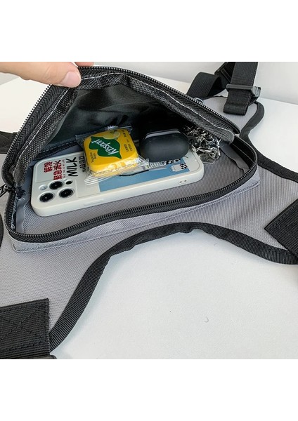Siyah 25CMX17CMX3CM Moda Erkek Oxford Göğüs Paketleri 2022 Yeni Yüksek Kaliteli Naylon Unisex Göğüs Rig Çanta Hip Hop Çok Cep Taktik Yelek Sırt Çantası (Yurt Dışından) indirimleri