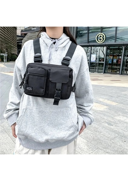 Gri 2022 Çok Fonksiyonlu Turuncu Siyah Gri Çok Cepler Techwear Yelek Çanta Erkek Kadın Açık Taktik Göğüs Çantası Sırt Çantası (Yurt Dışından) fırsatları