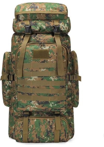 Orman Kamuflaj 56-75L 80L Oxford Kumaş Açık Sırt Çantası Kamuflaj Yürüyüş Taktik Sırt Çantası Dağcılık Çantası Erkek Kamp Seyahat Sırt Çantası (Yurt Dışından)