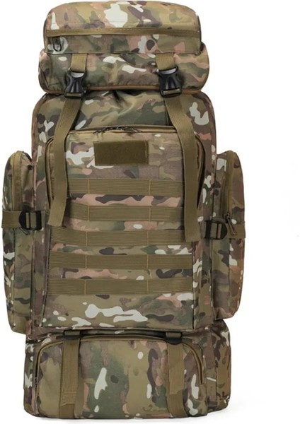 Orman Kamuflaj 56-75L 80L Oxford Kumaş Açık Sırt Çantası Kamuflaj Yürüyüş Taktik Sırt Çantası Dağcılık Çantası Erkek Kamp Seyahat Sırt Çantası (Yurt Dışından)