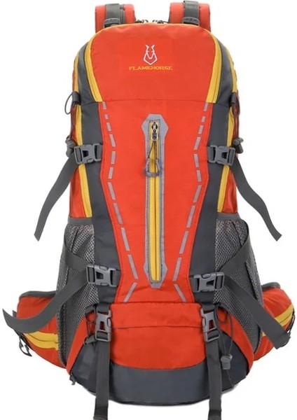Turuncu 56-75L Büyük Kapasiteli Su Geçirmez Kamp Sırt Çantası Erkekler Kayak Yürüyüş Sırt Çantası Açık Bisiklet Taktik Sırt Çantası Ayrılabilir Trekking Çantaları (Yurt Dışından)