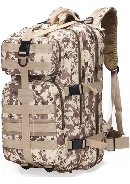 Çöl Dijital Açık Dağcılık Sırt Çantası Spor Ordu Camo Büyük Kapasiteli Sırt Çantası Saldırı Taktik Sırt Çantası 35L Orta 3 P Çanta (Yurt Dışından)