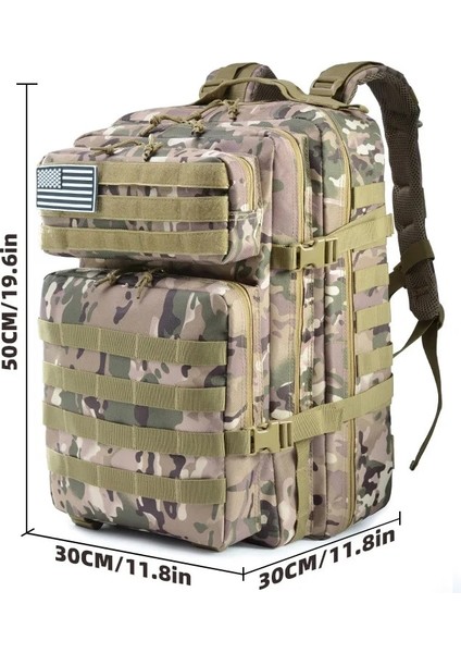Style1 50L Yeşil 50L/30L Askeri Fan Kamuflaj Sırt Çantası Taktik Üç Seviyeli Çanta Erkek Sırt Çantası Tırmanma Çantası Kadın Yürüyüş Sırt Çantası Naylon Yeni (Yurt Dışından)