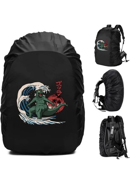 2WAVE008 35L Yağmur Kapağı Sırt Çantası 20L -70L Su Geçirmez Çanta Moda Dalga Desen Baskılı Taktik Açık Kamp Yürüyüş Tırmanma Toz Yağmurluk (Yurt Dışından)