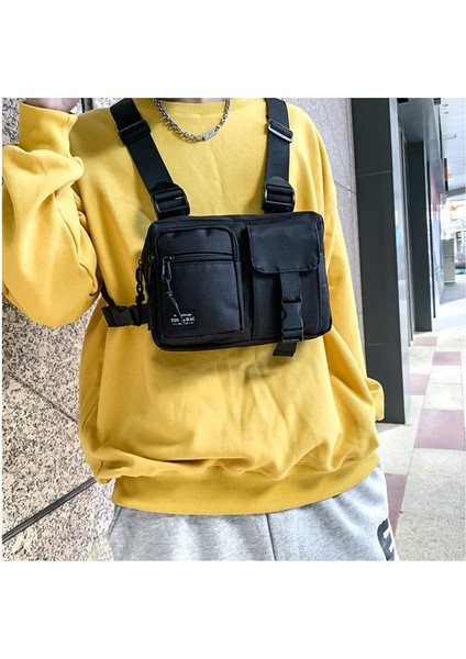Gri 27X20X5CM Erkek Rig Yelek Çanta Hip Hop Taktik Fonksiyonel Sırt Çantası Çalışma Amy Yeşil Motosiklet Göğüs Çanta Streetwe... (Yurt Dışından) modelleri