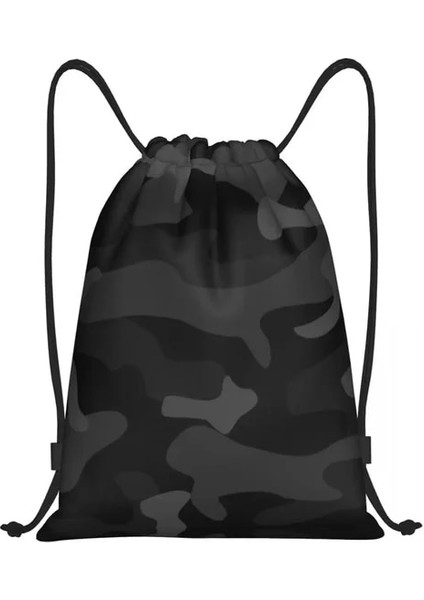CLSND-A-3068 Kaplan Şerit Camo Ipli Sırt Çantası Kadın Erkek Spor Salonu Sackpack Taşınabilir Askeri Taktik Kamuflaj Eğitim Çantası Çuval (Yurt Dışından)