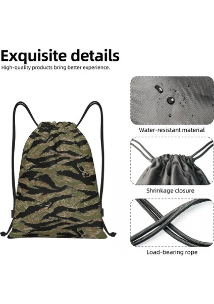 CLSND-A-3068 Kaplan Şerit Camo Ipli Sırt Çantası Kadın Erkek Spor Salonu Sackpack Taşınabilir Askeri Taktik Kamuflaj Eğitim Çantası Çuval (Yurt Dışından) fırsatları