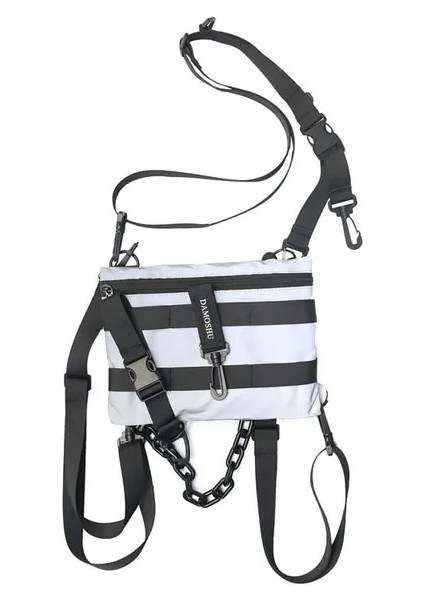 Yansıtıcı Stil 2024 Harajuku Punk Hip Hop Techwear Kargo Yelek Çanta Erkek Kadın Vintage Çok Fonksiyonlu Crossbody Çanta Açık Taktik Mini Sırt Çantası (Yurt Dışından)