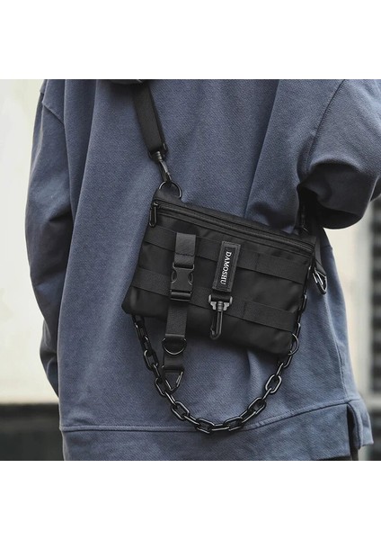 Yansıtıcı Stil 2024 Harajuku Punk Hip Hop Techwear Kargo Yelek Çanta Erkek Kadın Vintage Çok Fonksiyonlu Crossbody Çanta Açık Taktik Mini Sırt Çantası (Yurt Dışından) modelleri