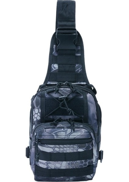 Python Desen Siyah Yeni Oxford Binme Omuz Çantası Yüksek Kapasiteli Askeri Camo Spor Açık Taktik Crossbody Çanta Erkek Göğüs Çantası (Yurt Dışından)