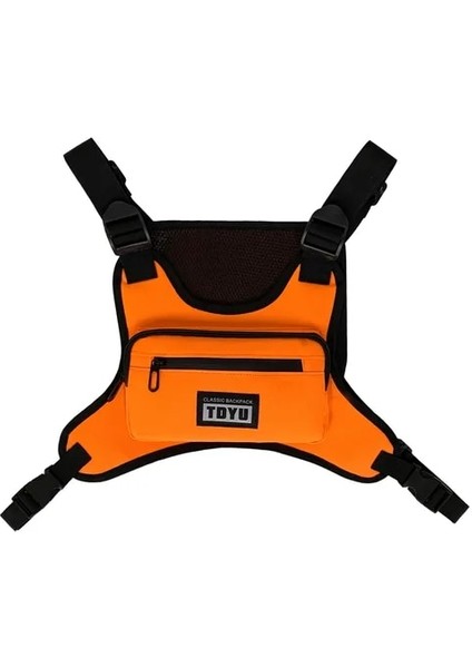 Turuncu 2023 Taktik Göğüs Çantası Turuncu Siyah Gri Hip Hop Techwear Yelek Çanta Erkekler Kadınlar Için Fonksiyonel Açık Spor Sırt Çantası (Yurt Dışından)