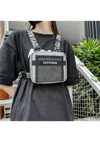 Gri 18CMX15CMX4CM Yüksek Kaliteli Oxford Harfler Göğüs Çantaları 2022 Yeni Moda Hip Hop Göğüs Rig Çanta Trend Sokak Stili Taktik Yelek Seyahat Sırt Çantaları (Yurt Dışından) fiyatları