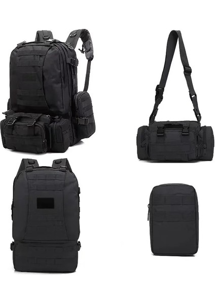 Haki 55L Taktik Sırt Çantası Erkek Askeri Sırt Çantası 4 In 1 Molle Spor Taktik Çanta Açık Yürüyüş Tırmanma Ordu Sırt Çantası Kamp Çantaları (Yurt Dışından)