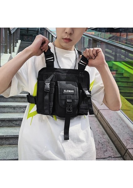 Siyah 2023 Hip Hop Sokak Erkekler Göğüs Rig Çanta Çok Fonksiyonlu Taktik Yelek Göğüs Paketleri Rahat Seyahat Depolama Bel Çantası Sırt Çantası Erkek (Yurt Dışından) modelleri