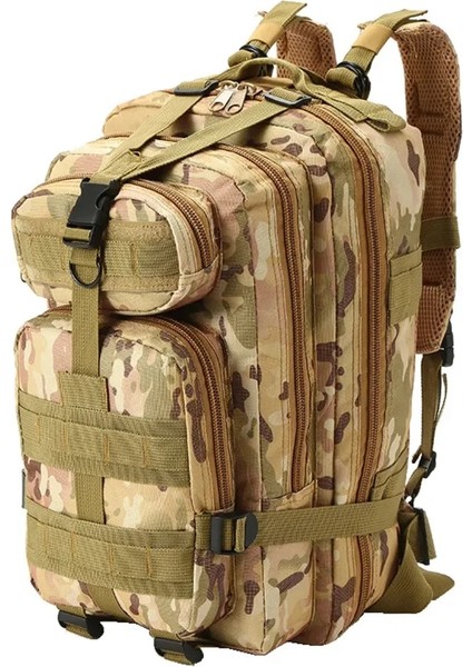Haki 30L Açık Spor Büyük Kapasiteli Dağcılık Çantası Çok Fonksiyonlu Camo 3 P Taktik Sırt Çantası Erkekler Için Kamp ve Yürüyüş Seyahat (Yurt Dışından)