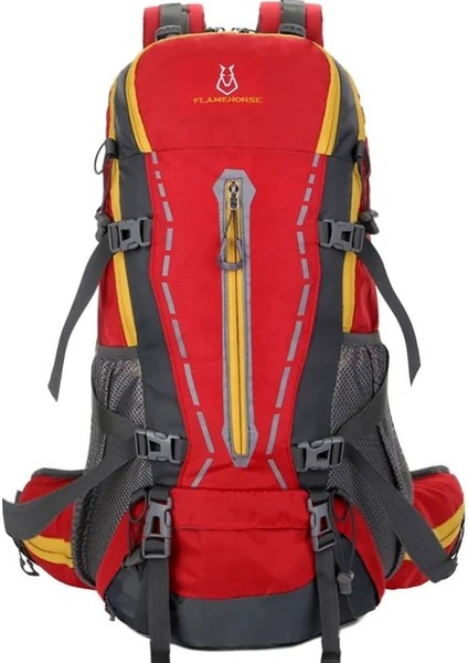 Kırmızı 56-75L Büyük Kapasiteli Su Geçirmez Kamp Sırt Çantası Erkekler Kayak Yürüyüş Sırt Çantası Açık Bisiklet Taktik Sırt Çantası Ayrılabilir Trekking Çantaları (Yurt Dışından)