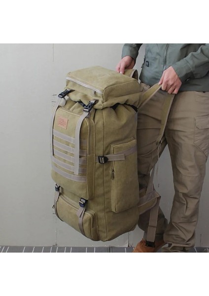 Siyah 50L Taktik Su Geçirmez Molle Sırt Çantası Askeri Ordu Yürüyüş Kamp Sırt Çantası Seyahat Sırt Çantası Açık Spor Tırmanma Çantası (Yurt Dışından) fırsatları