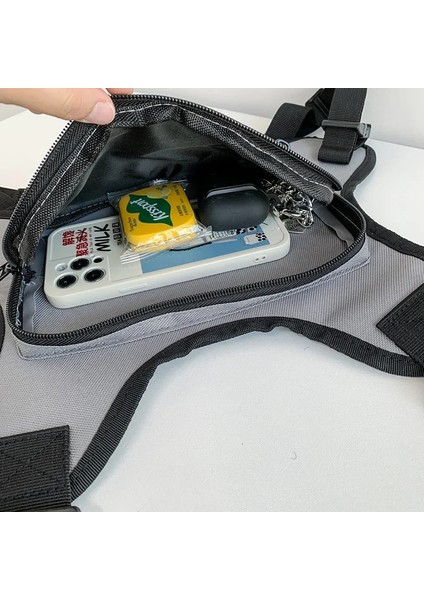 Siyah 25CMX17CMX3CM Moda Erkek Oxford Göğüs Paketleri 2024 Yeni Yüksek Kaliteli Naylon Unisex Göğüs Rig Çanta Hip Hop Çok Cep Taktik Yelek Sırt Çantaları (Yurt Dışından) indirimleri