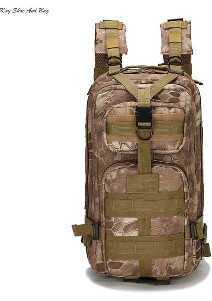 Python Siyah Trekking 30L Açık Spor Yürüyüş Kamp Avcılık Taktik Sırt Çantası Sırt Çantası Çift Omuz Açık Dağcılık Kamp (Yurt Dışından) modelleri