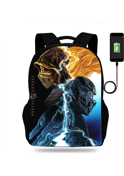 018 Sıcak Mortal Kombat Sırt Çantası Erkek Kız Okul Çantası Genç USB Şarj Günlük Seyahat Sırt Çantası Öğrenci Okul Çantaları Mochila (Yurt Dışından) fiyatları
