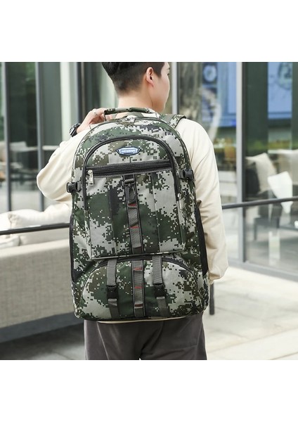 Yeşil 55 L 45X20X60CM 55L Erkekler Için Sırt Çantası Kamuflaj Taktik Sırt Çantası Büyük Kapasiteli Açık Kamp Dağcılık Sırt Çantası Yürüyüş Sırt Çantası Erkek (Yurt Dışından)