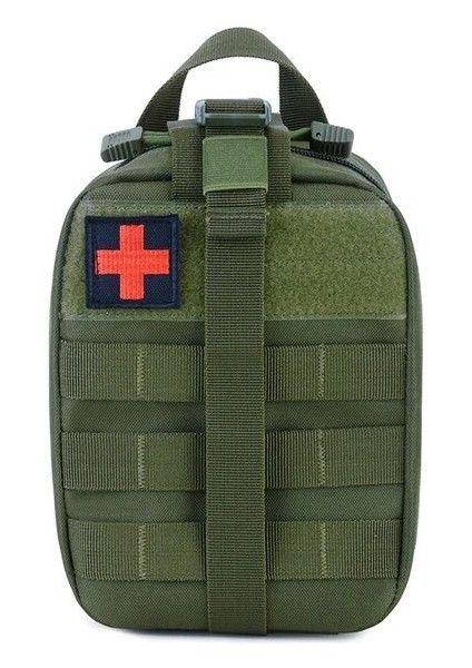 Ordu Yeşil 15CMX9CMX20CM Araç Acil Kurtarma Kiti Molle Kamuflaj Çok Fonksiyonlu Bacak Çantası Açık Depolama Taktik Tıbbi (Yurt Dışından)