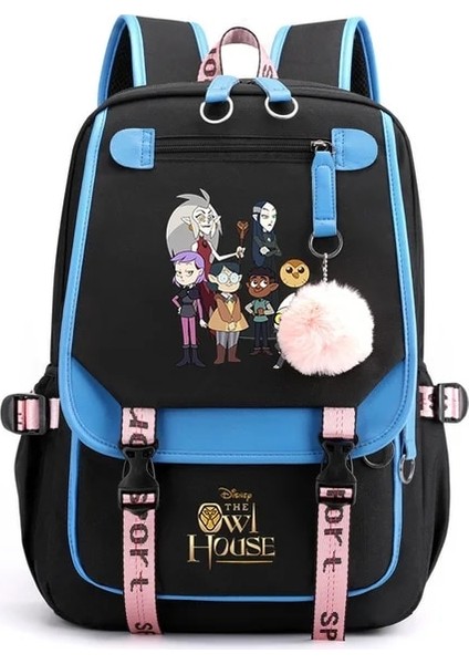 024 Disney Baykuş Evi Kadın Erkek Sırt Çantası Seyahat Çantası Mochila Sırt Çantaları Genç USB Şarj Dizüstü Sırt Çantası (Yurt Dışından)