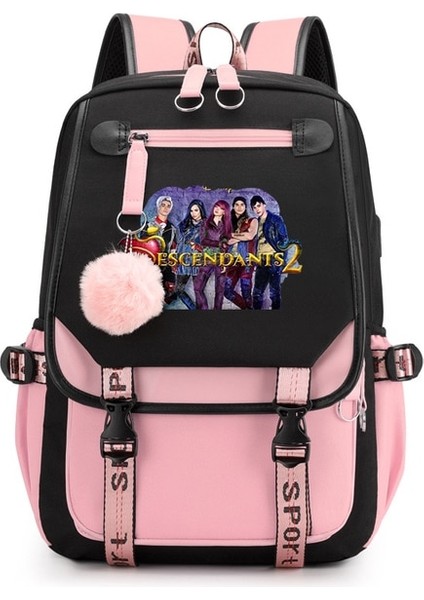 014 Disney Torunları Erkek Kız Sırt Çantaları Genç USB Şarj Dizüstü Sırt Çantası Kadın Erkek Sırt Çantası Seyahat Çantası Mochila (Yurt Dışından)