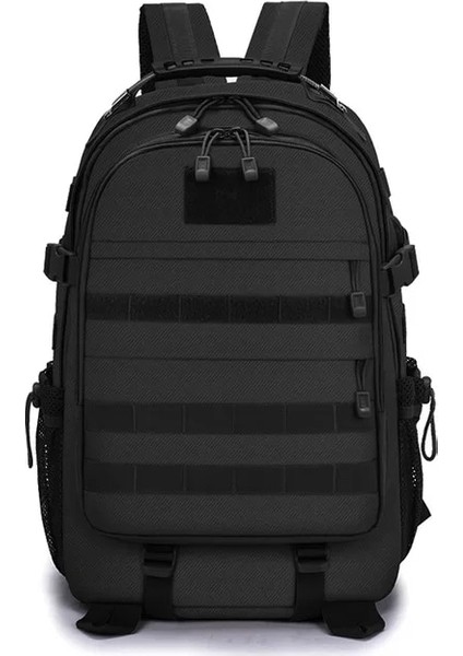 Siyah 37CMX21CMX50CM Açık Taktik Çanta Katı Spor Dağcılık Seyahat Çantası Büyük Kapasiteli Çok Fonksiyonlu Su Geçirmez Taktik Camo Sırt Çantası (Yurt Dışından)