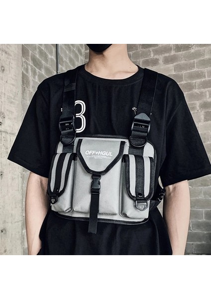D Ins Yansıtıcı Şerit Hip-Hop Taktik Göğüs Çantası Çok Fonksiyonlu Fonksiyonel Moda Marka Iş Elbiseleri Yelek Sırt Çantası (Yurt Dışından) fırsatları