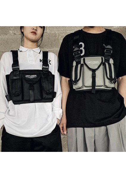 D Ins Yansıtıcı Şerit Hip-Hop Taktik Göğüs Çantası Çok Fonksiyonlu Fonksiyonel Moda Marka Iş Elbiseleri Yelek Sırt Çantası (Yurt Dışından) indirimleri