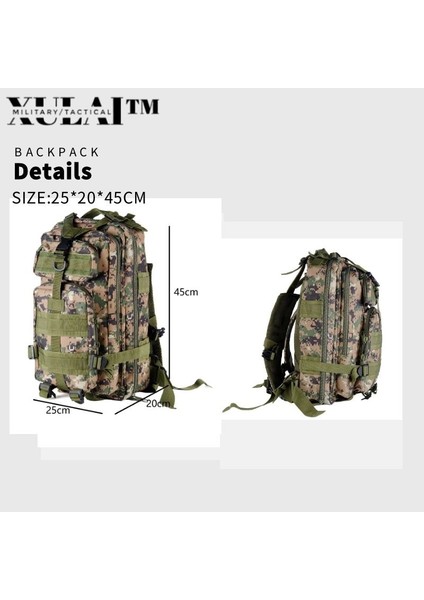 C13 Avcılık Yürüyüş Kamp Eğitimi Haki Taktik Sırt Çantası Kamuflaj Sırt Çantaları 3 P Askeri Sırt Çantası (Yurt Dışından) fiyatları