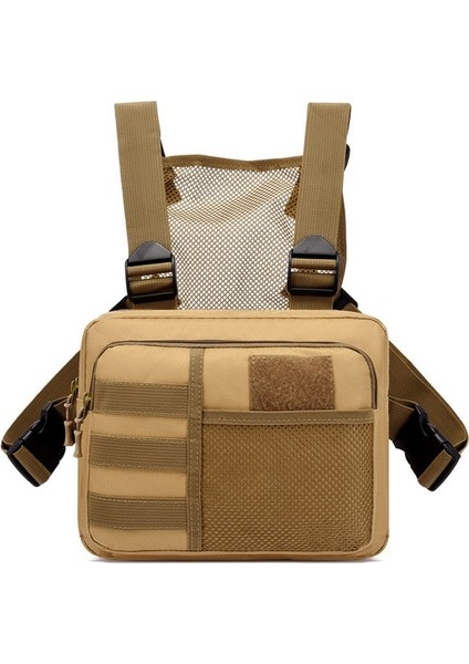 Haki Taktik Outdoorsports Erkek Yelek Göğüs Çantası Trend Oxford Kumaş Çok Fonksiyonlu Sırt Çantası (Yurt Dışından)